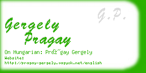 gergely pragay business card